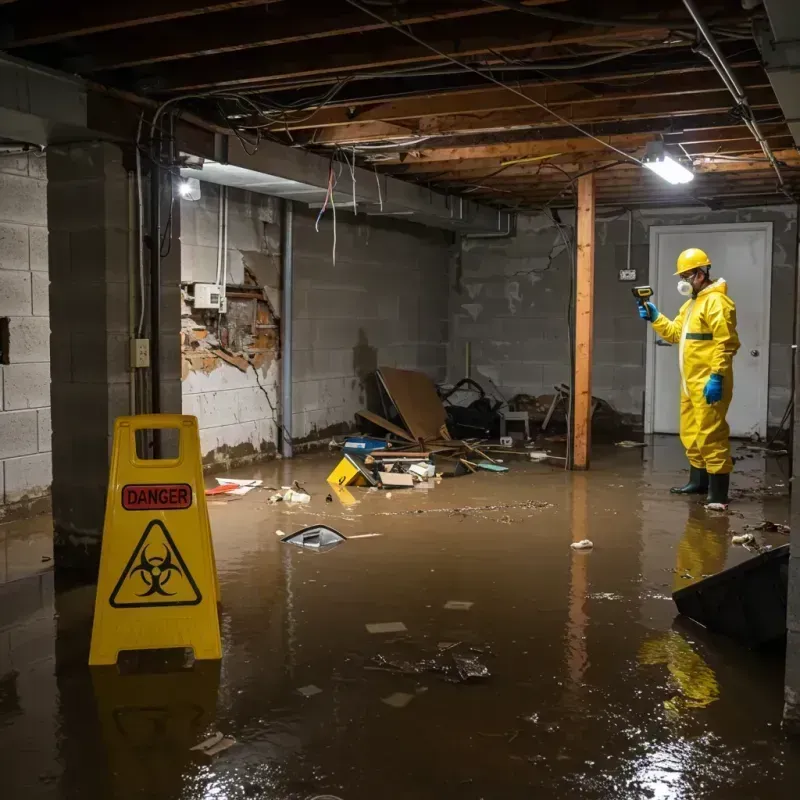 Flooded Basement Electrical Hazard in Hector, MN Property